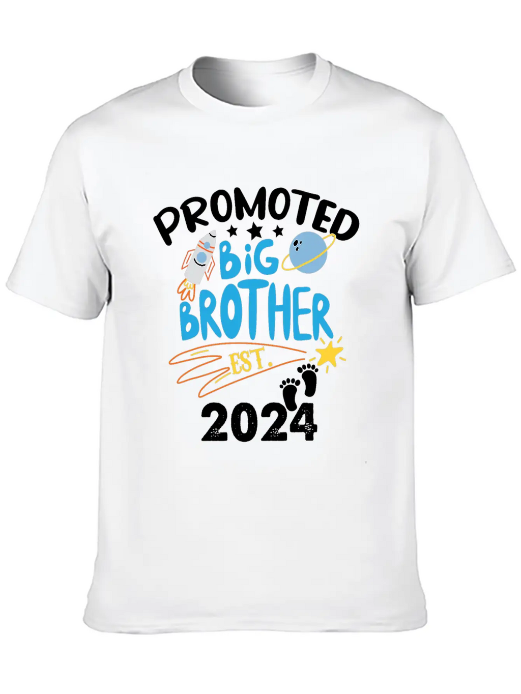 Promoted To Big Brother Est. 2024 For Pregnancy Or Casual Graphic T-Shirt – Simple And Comfortable Daily Wear
