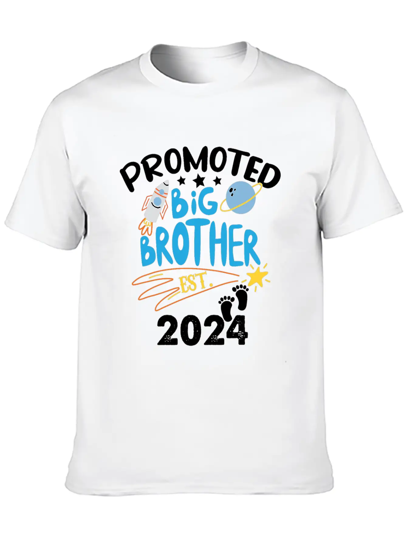 Promoted To Big Brother Est. 2024 For Pregnancy Or Casual Graphic T-Shirt – Simple And Comfortable Daily Wear