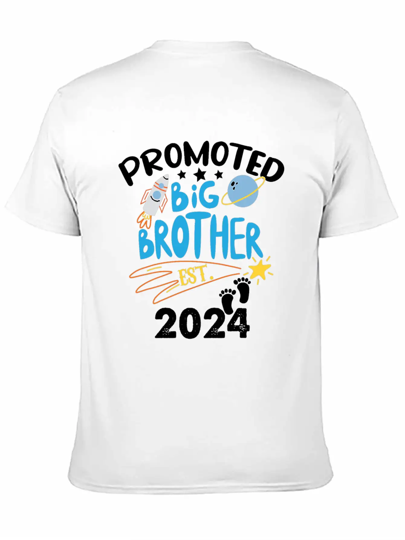 Promoted To Big Brother Est. 2024 For Pregnancy Or Casual Graphic T-Shirt – Simple And Comfortable Daily Wear