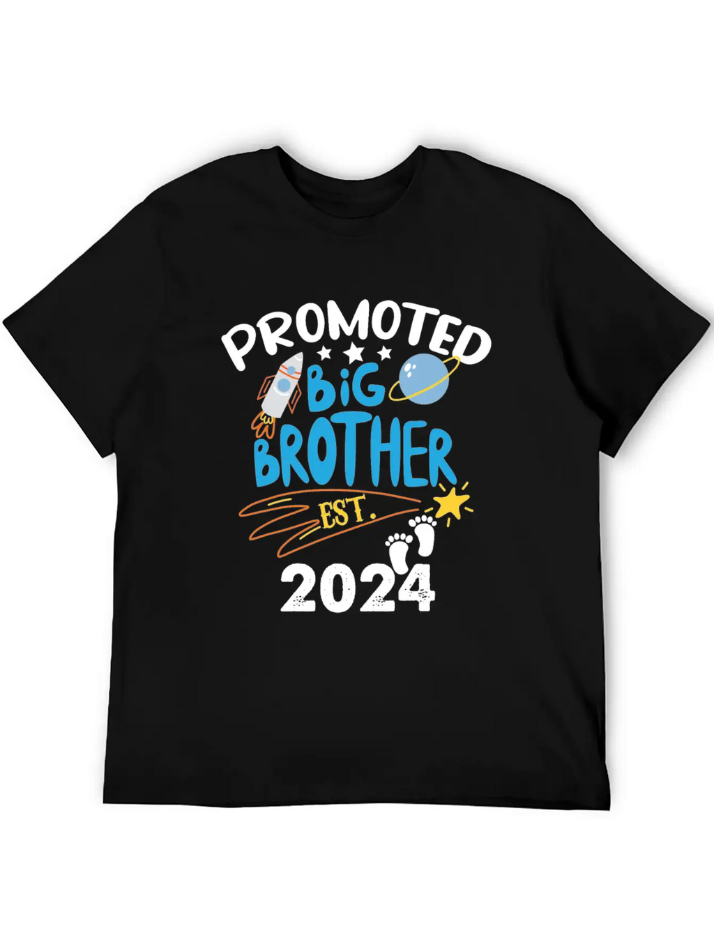Promoted To Big Brother Est. 2024 For Pregnancy Or Casual Graphic T-Shirt – Simple And Comfortable Daily Wear
