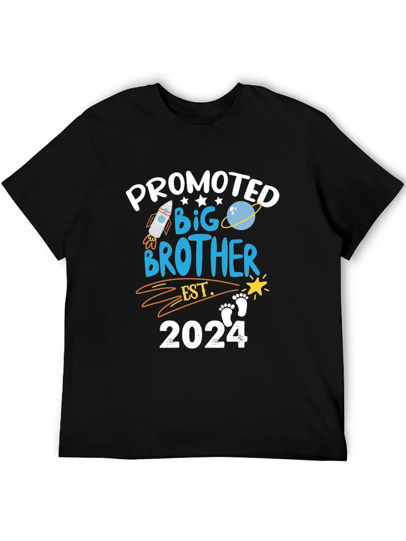 Promoted To Big Brother Est. 2024 For Pregnancy Or Casual Graphic T-Shirt – Simple And Comfortable Daily Wear