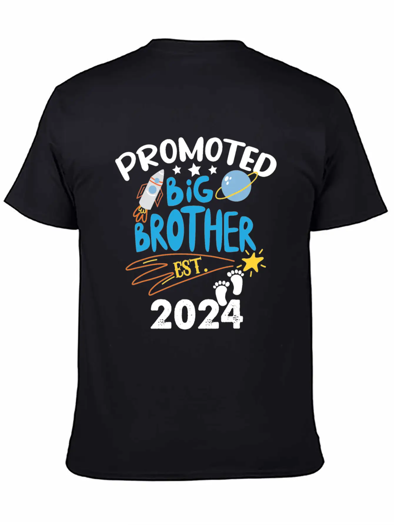 Promoted To Big Brother Est. 2024 For Pregnancy Or Casual Graphic T-Shirt – Simple And Comfortable Daily Wear