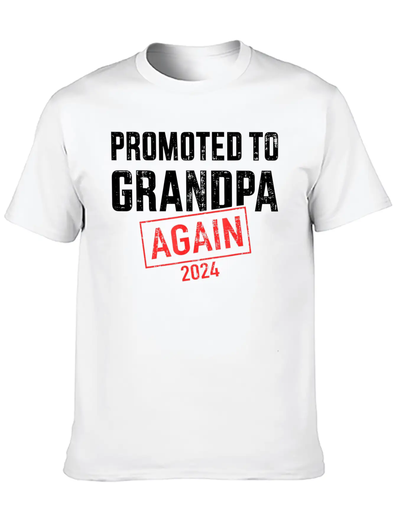 Promoted To Grandpa 2024 Again Unisex Short Sleeve Soft Cotton T-Shirt – Casual Everyday Wear