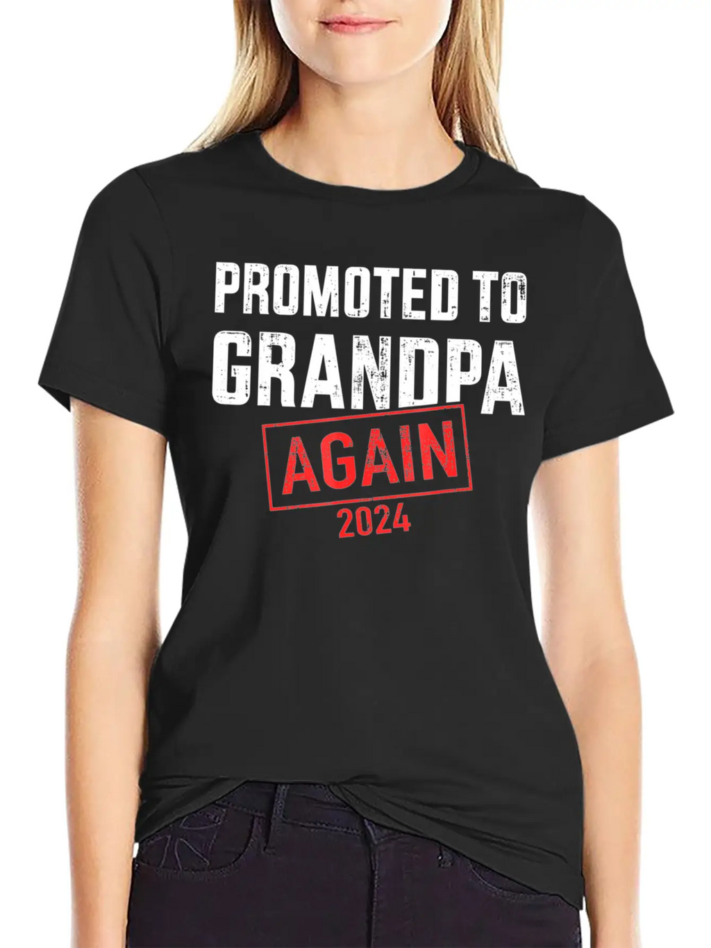 Promoted To Grandpa 2024 Again Unisex Short Sleeve Soft Cotton T-Shirt – Casual Everyday Wear