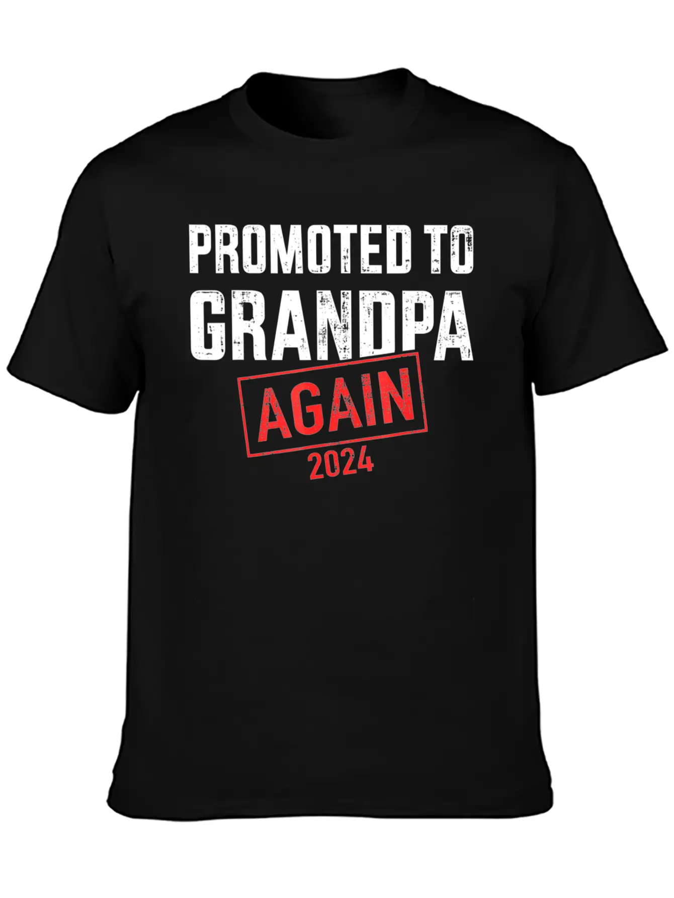Promoted To Grandpa 2024 Again Unisex Short Sleeve Soft Cotton T-Shirt – Casual Everyday Wear