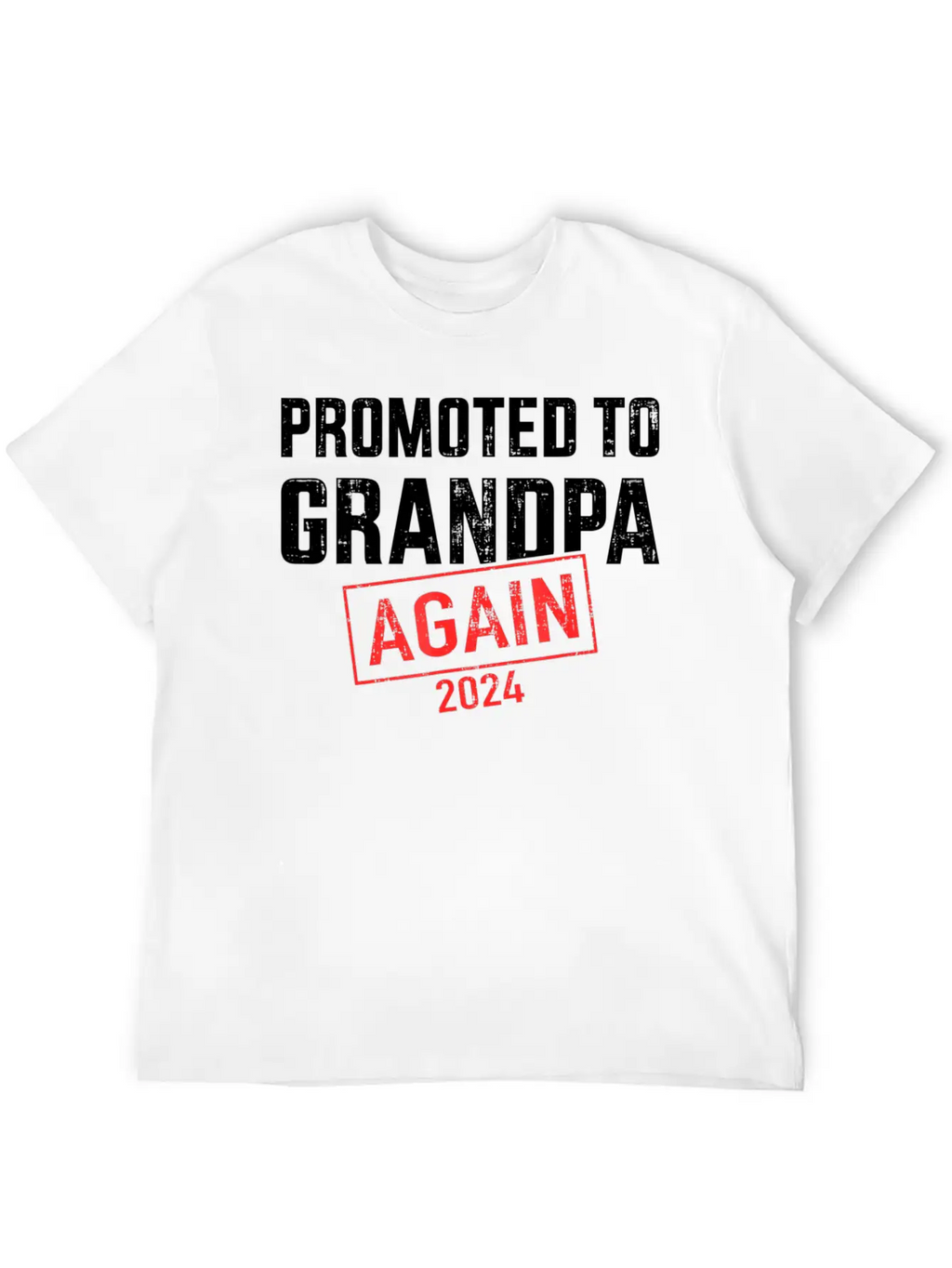 Promoted To Grandpa 2024 Again Unisex Short Sleeve Soft Cotton T-Shirt – Casual Everyday Wear