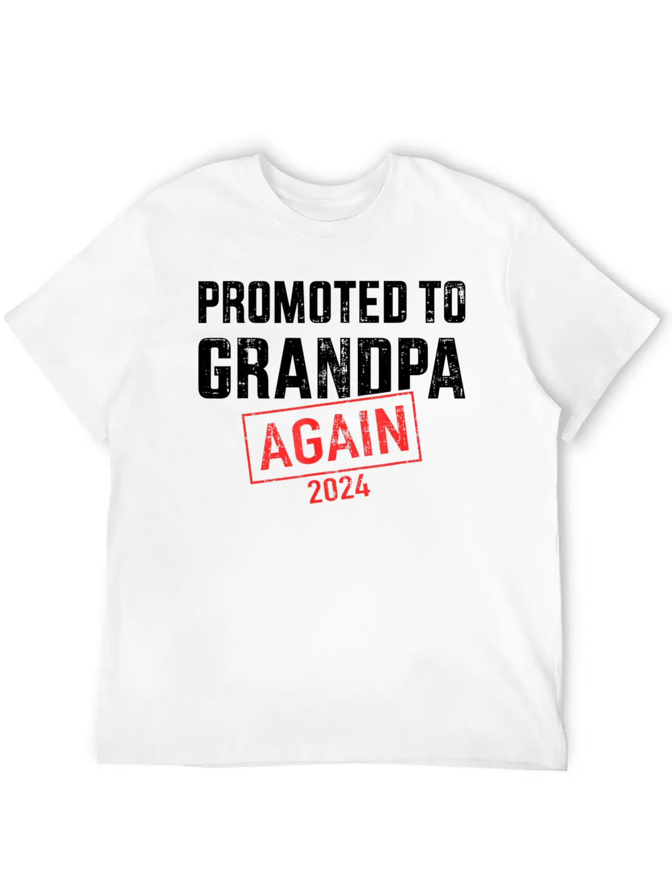 Promoted To Grandpa 2024 Again Unisex Short Sleeve Soft Cotton T-Shirt – Casual Everyday Wear