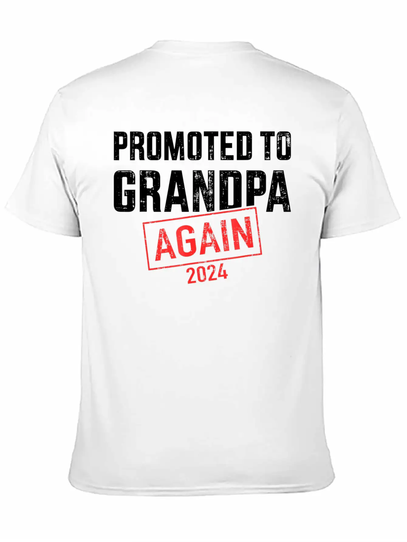 Promoted To Grandpa 2024 Again Unisex Short Sleeve Soft Cotton T-Shirt – Casual Everyday Wear