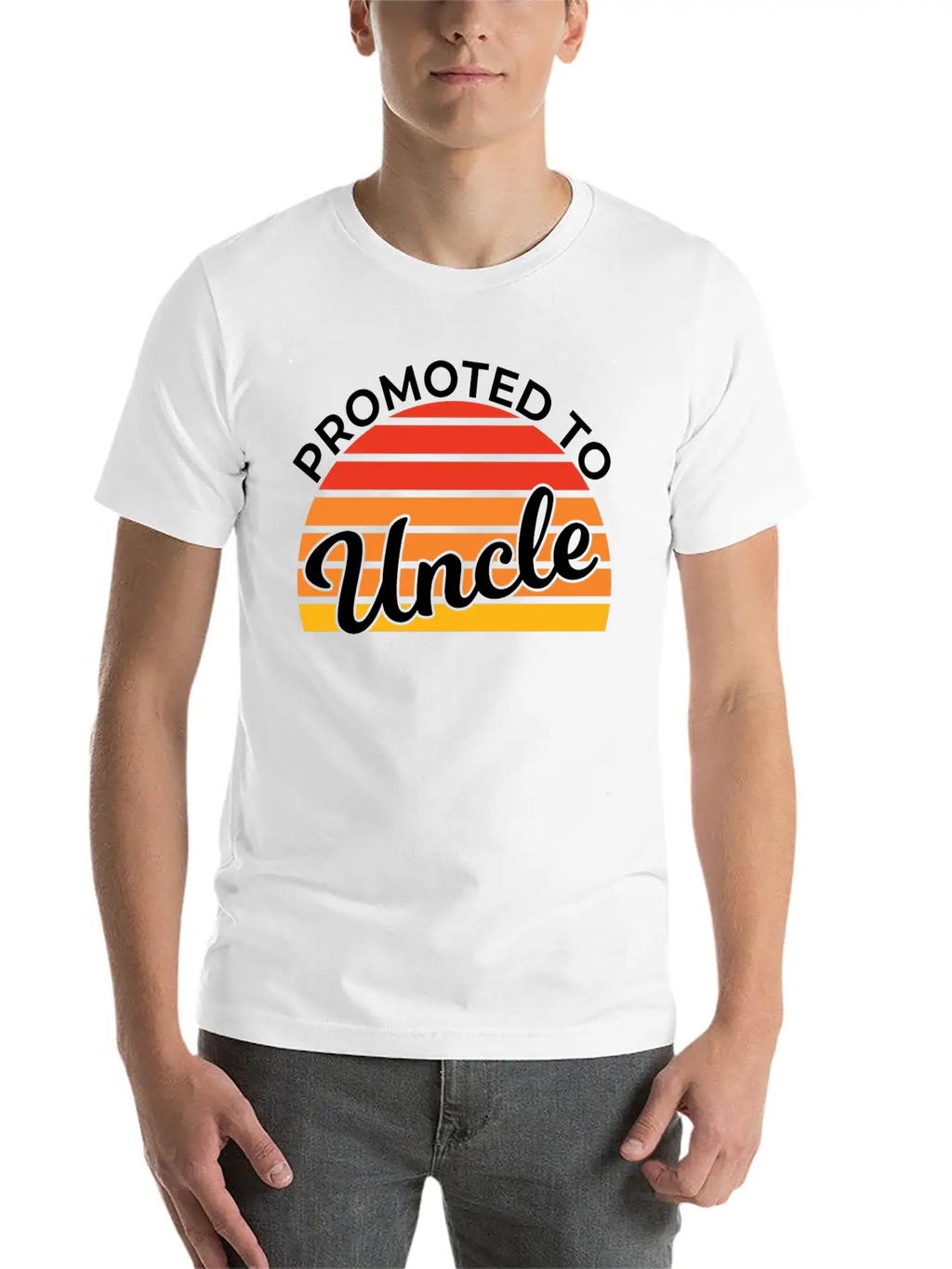 Promoted To Uncle Funny Baby Shower Party Uncle Stylish Everyday T-Shirt – Unisex Basic Cotton Tee