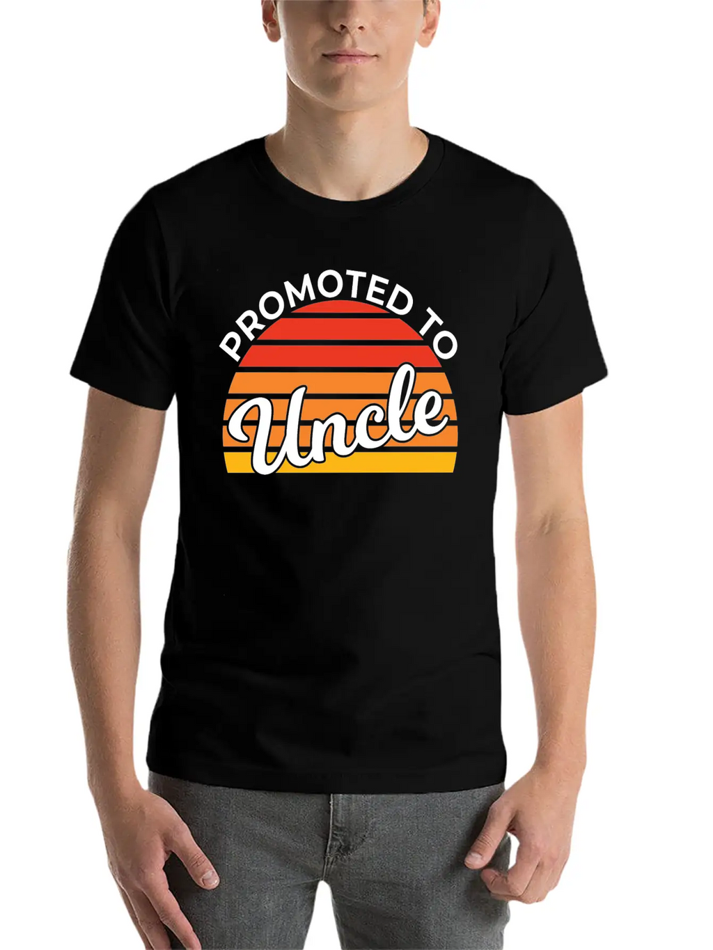 Promoted To Uncle Funny Baby Shower Party Uncle Stylish Everyday T-Shirt – Unisex Basic Cotton Tee