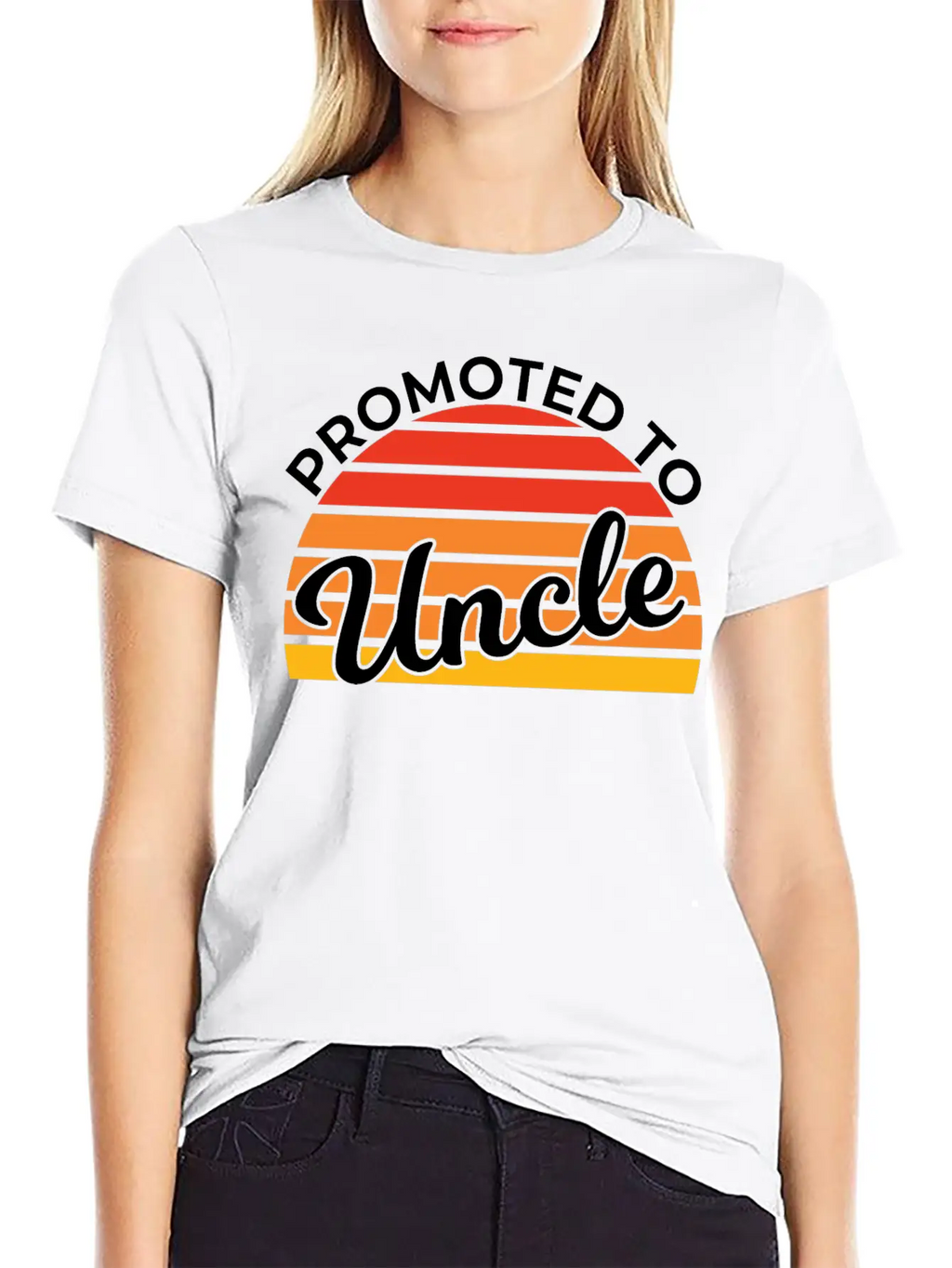 Promoted To Uncle Funny Baby Shower Party Uncle Stylish Everyday T-Shirt – Unisex Basic Cotton Tee