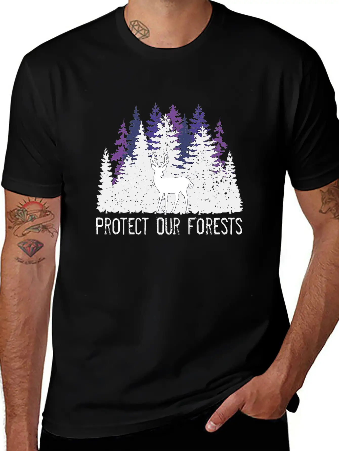 Protect Our Forests | Forest And Environment Lover Unisex Short Sleeve Soft Cotton T-Shirt – Casual Everyday Wear