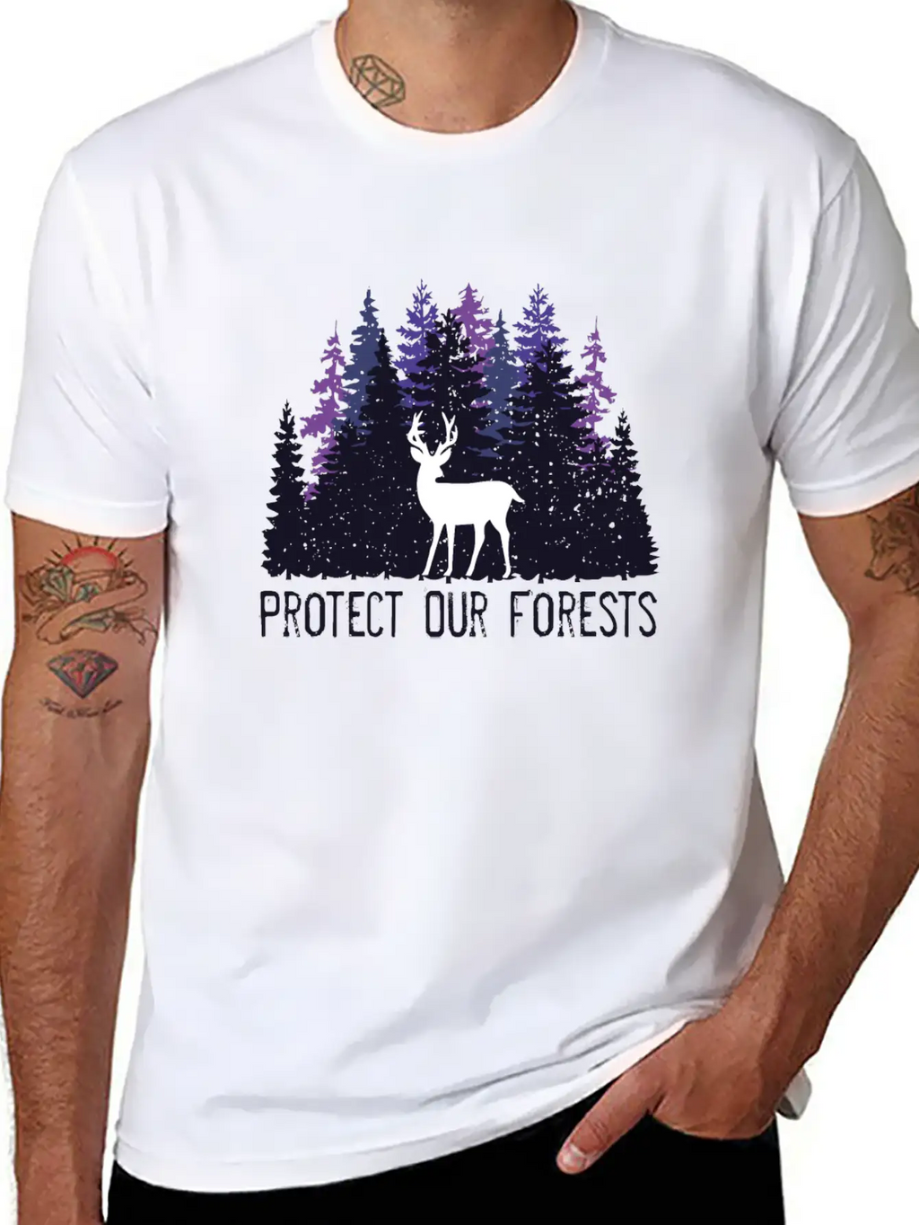 Protect Our Forests | Forest And Environment Lover Unisex Short Sleeve Soft Cotton T-Shirt – Casual Everyday Wear