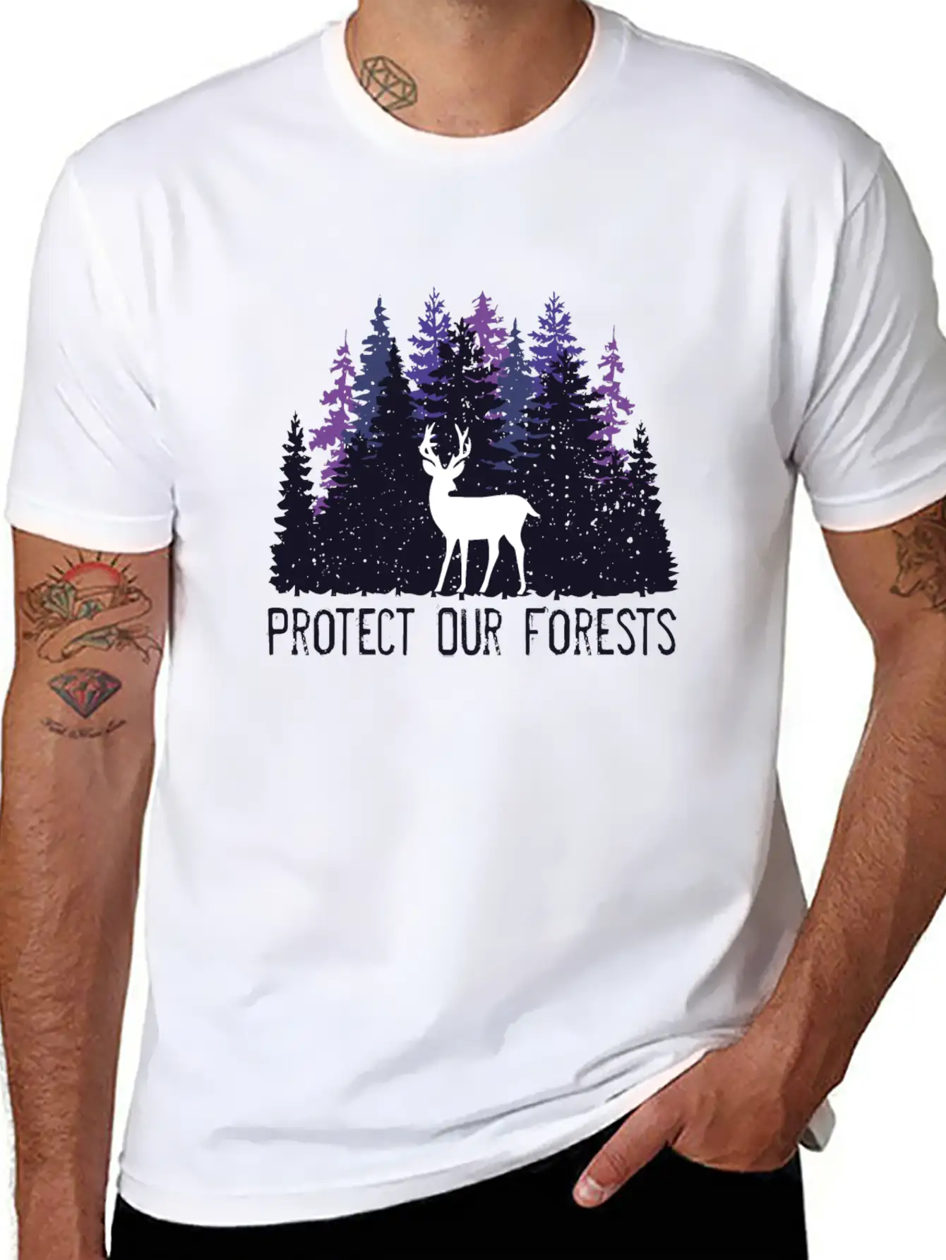 Protect Our Forests | Forest And Environment Lover Unisex Short Sleeve Soft Cotton T-Shirt – Casual Everyday Wear