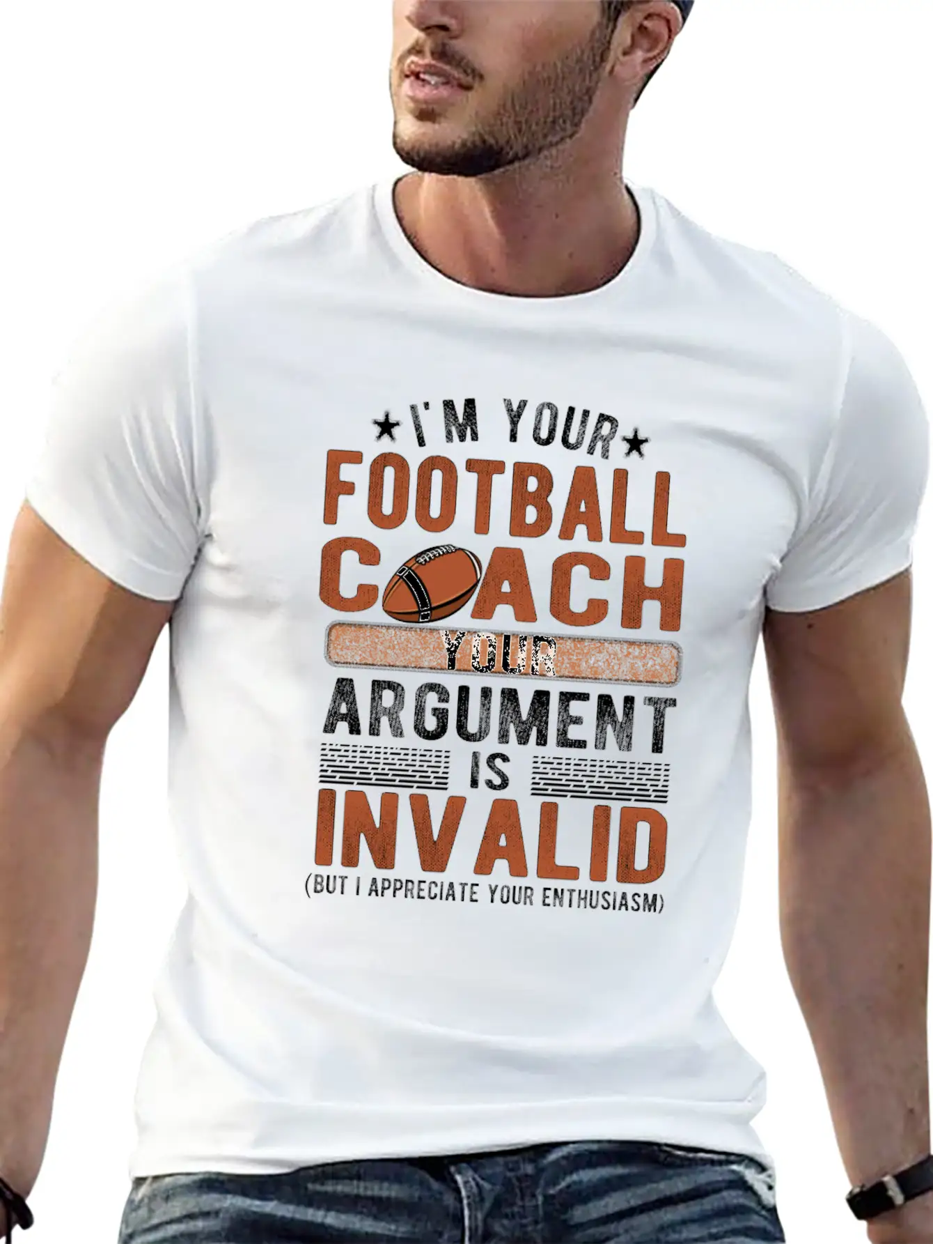 Proud Football Coach Gifts Football Coaching Essential Cotton Tee For Daily Outfits – Unisex Style