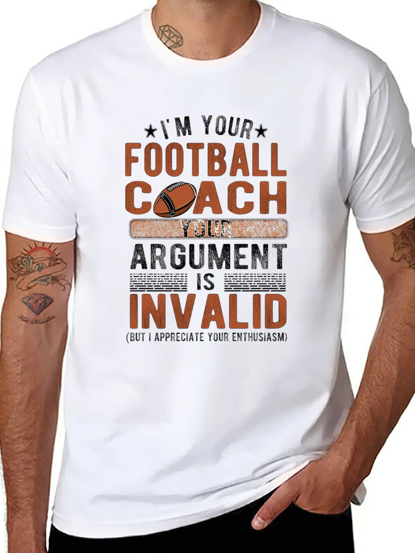 Proud Football Coach Gifts Football Coaching Essential Cotton Tee For Daily Outfits – Unisex Style