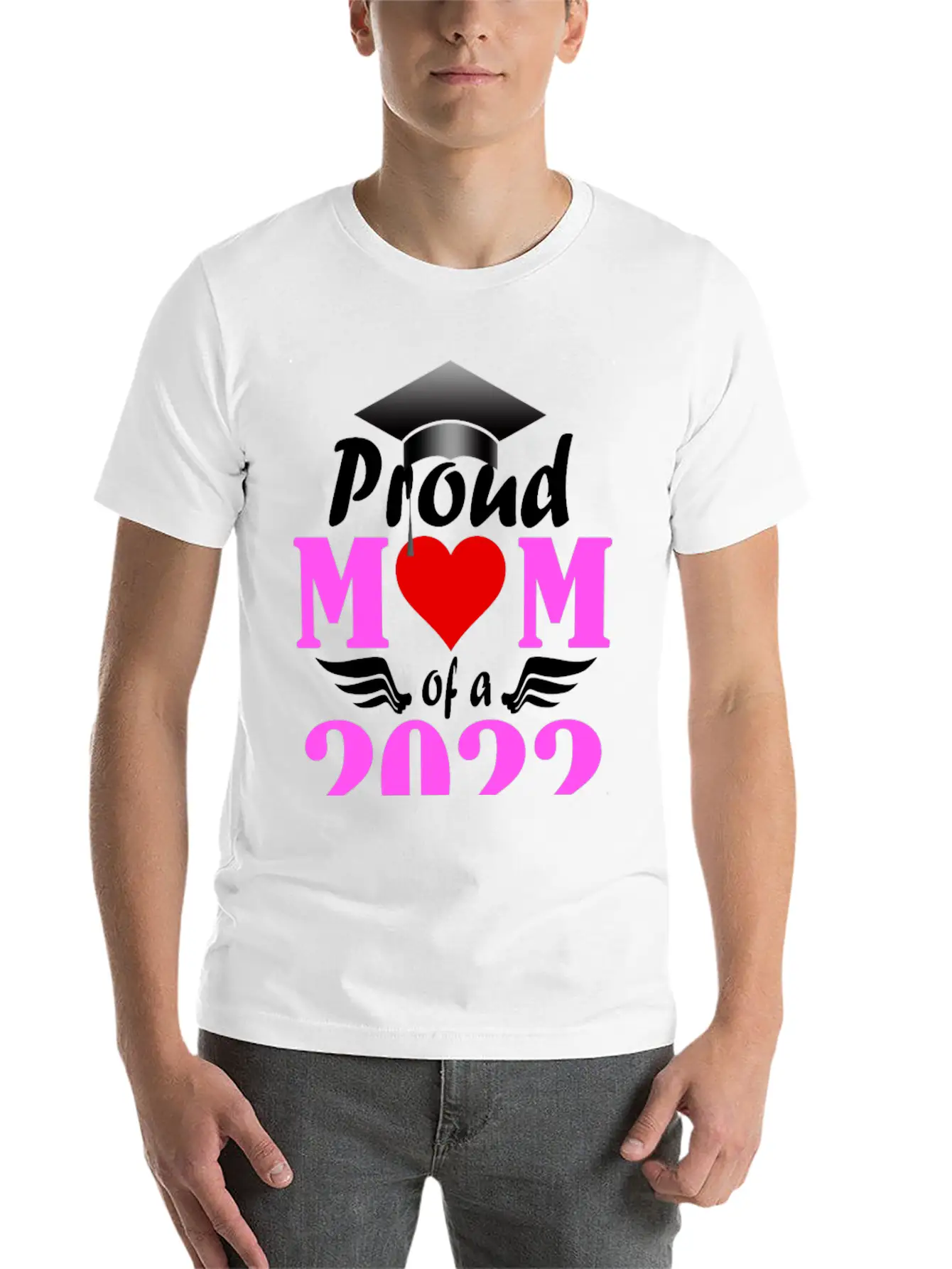 Proud Mom Of A 2022 Senior Unisex Short Sleeve Soft Cotton T-Shirt – Casual Everyday Wear