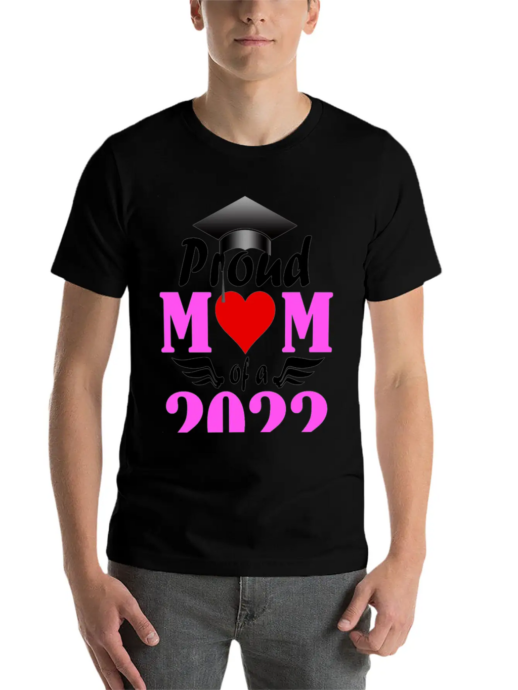 Proud Mom Of A 2022 Senior Unisex Short Sleeve Soft Cotton T-Shirt – Casual Everyday Wear