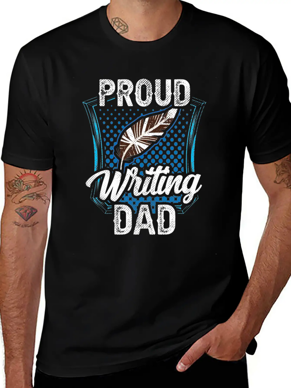 Proud Writing Dad Author Writer Write Job Unisex Short Sleeve Soft Cotton T-Shirt – Casual Everyday Wear