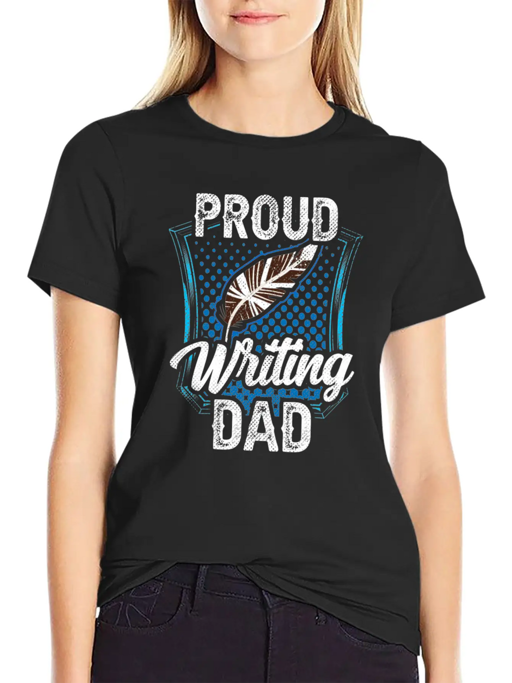 Proud Writing Dad Author Writer Write Job Unisex Short Sleeve Soft Cotton T-Shirt – Casual Everyday Wear