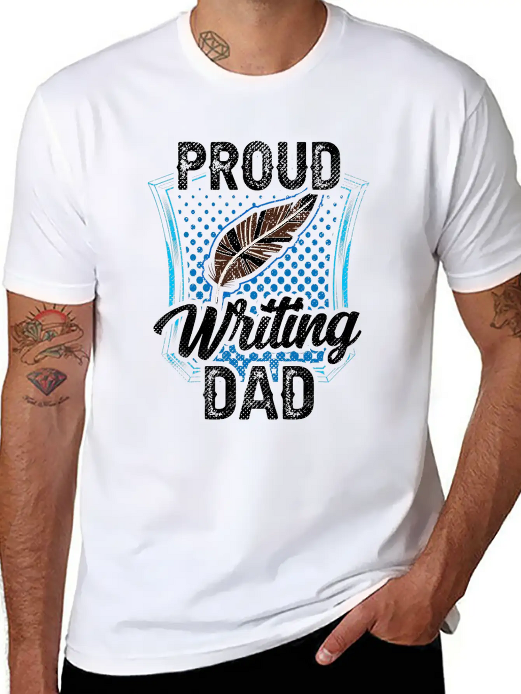 Proud Writing Dad Author Writer Write Job Unisex Short Sleeve Soft Cotton T-Shirt – Casual Everyday Wear