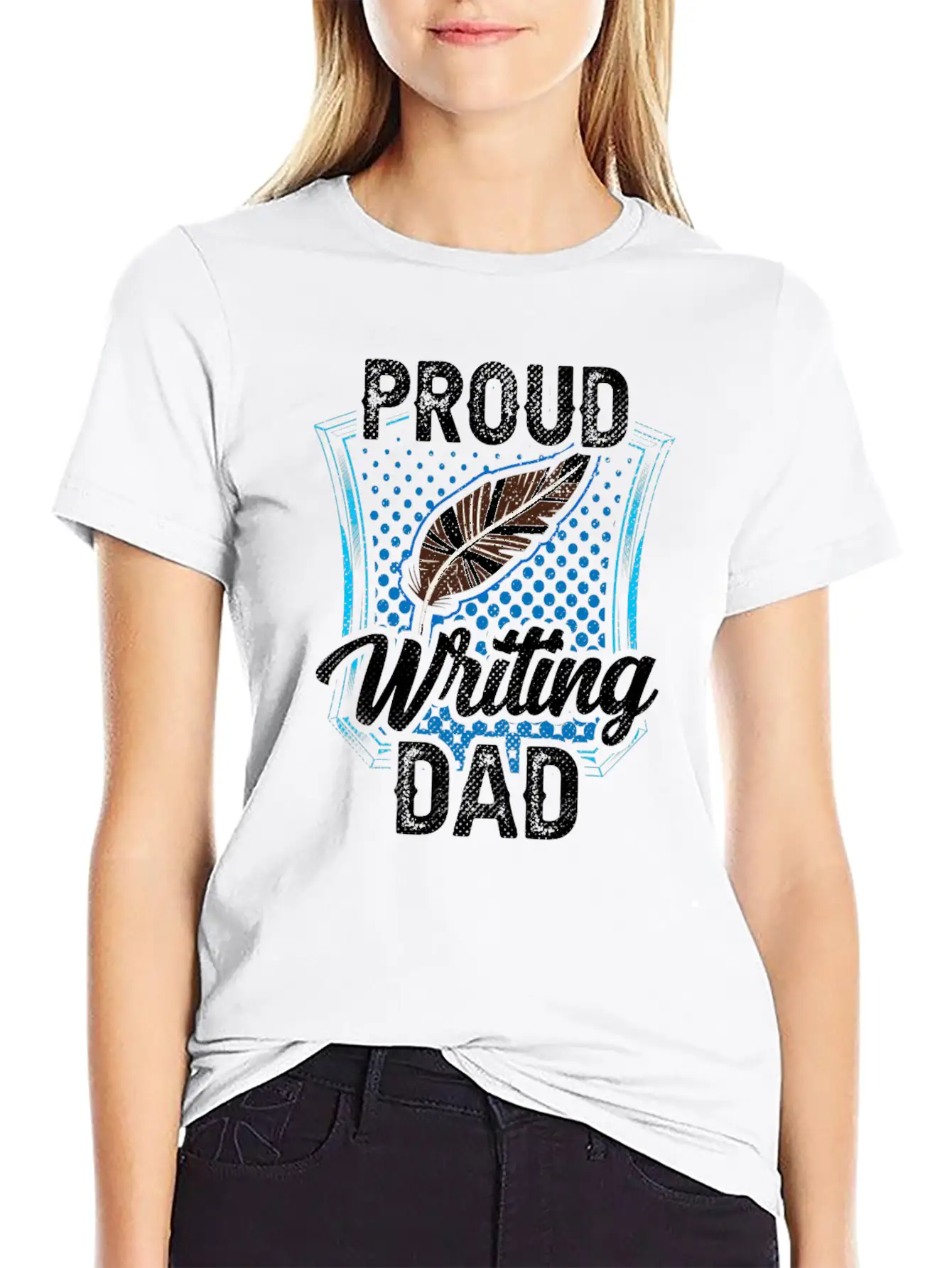 Proud Writing Dad Author Writer Write Job Unisex Short Sleeve Soft Cotton T-Shirt – Casual Everyday Wear