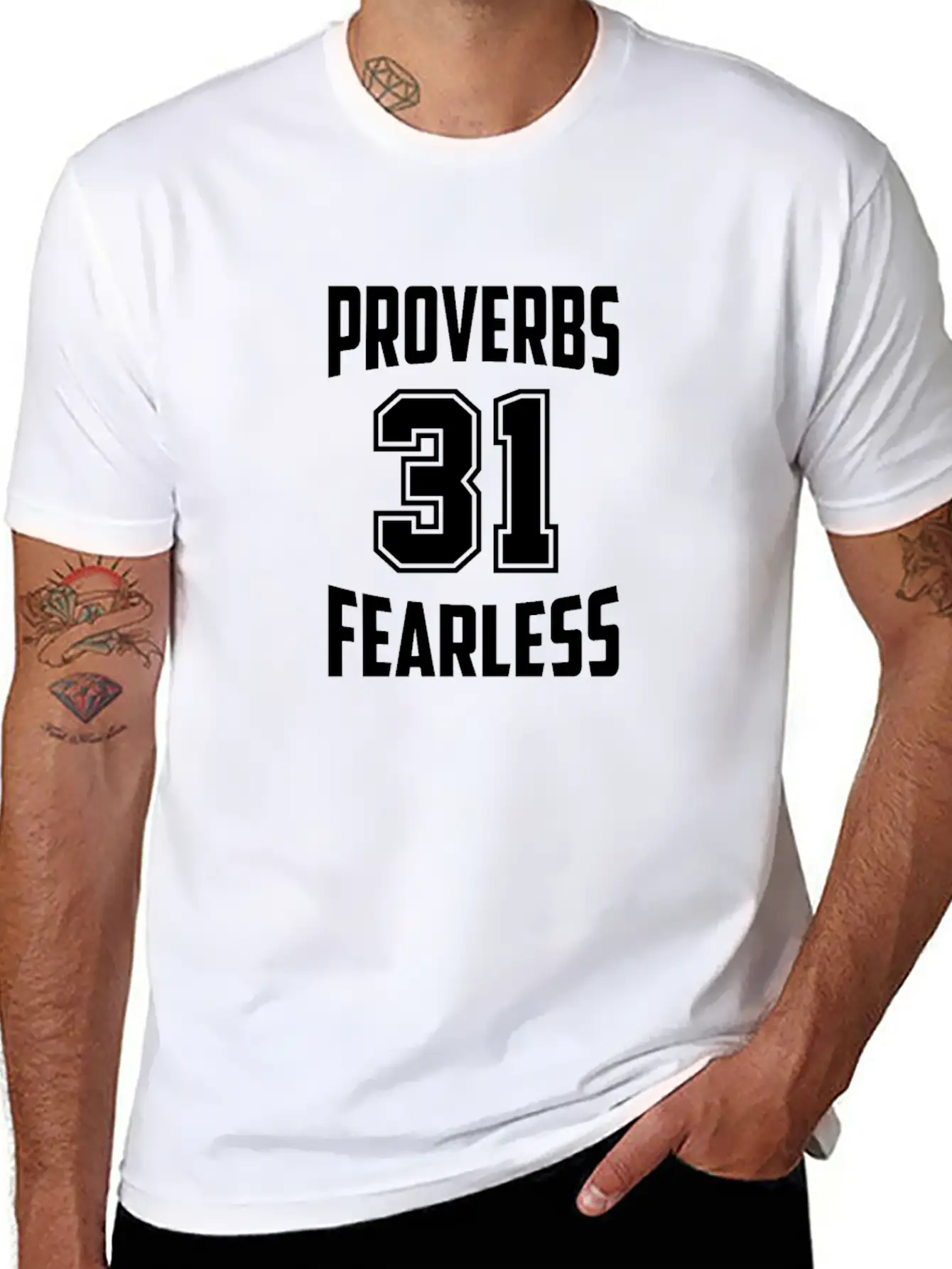 Proverbs 31 Fearless , Christian Woman Of Faith Stylish Everyday T-Shirt – Unisex Basic Cotton Tee
