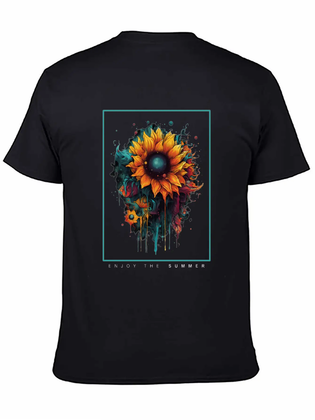 Psychedelic Sunflowers Garden Nature Lover Gift Unisex Casual T-Shirt – Clean Design For Daily Comfort