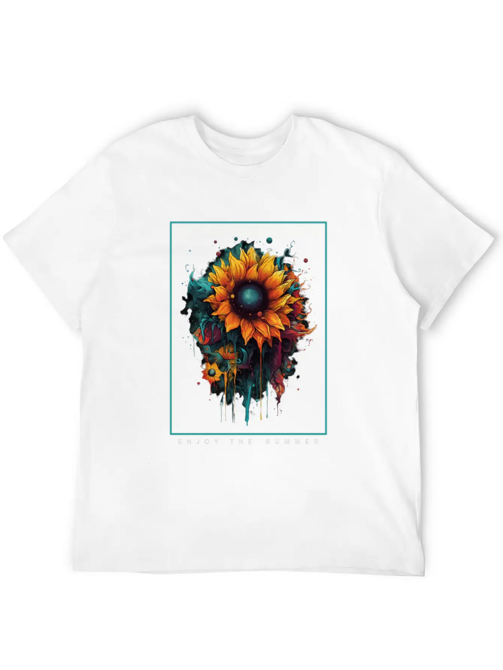 Psychedelic Sunflowers Garden Nature Lover Gift Unisex Casual T-Shirt – Clean Design For Daily Comfort