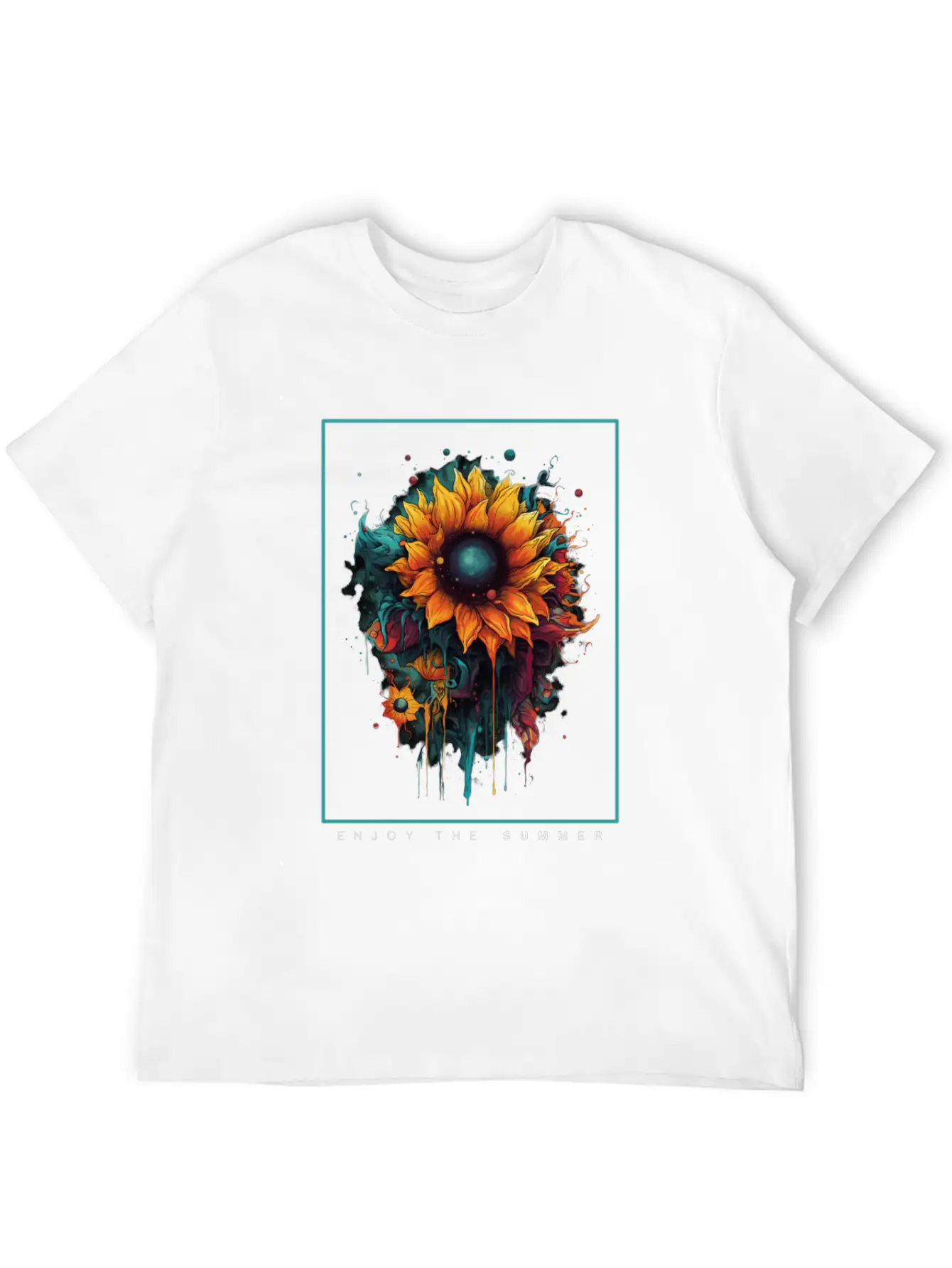 Psychedelic Sunflowers Garden Nature Lover Gift Unisex Casual T-Shirt – Clean Design For Daily Comfort