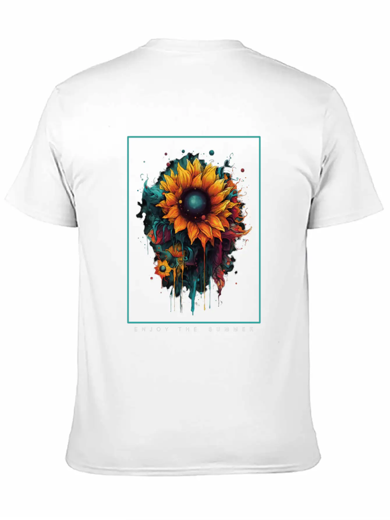 Psychedelic Sunflowers Garden Nature Lover Gift Unisex Casual T-Shirt – Clean Design For Daily Comfort