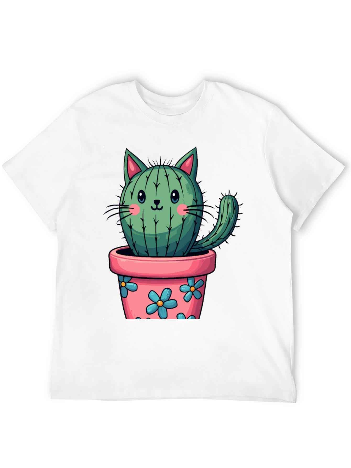 Cactus Cat T-Shirt - Potted Plant Kitten Tee