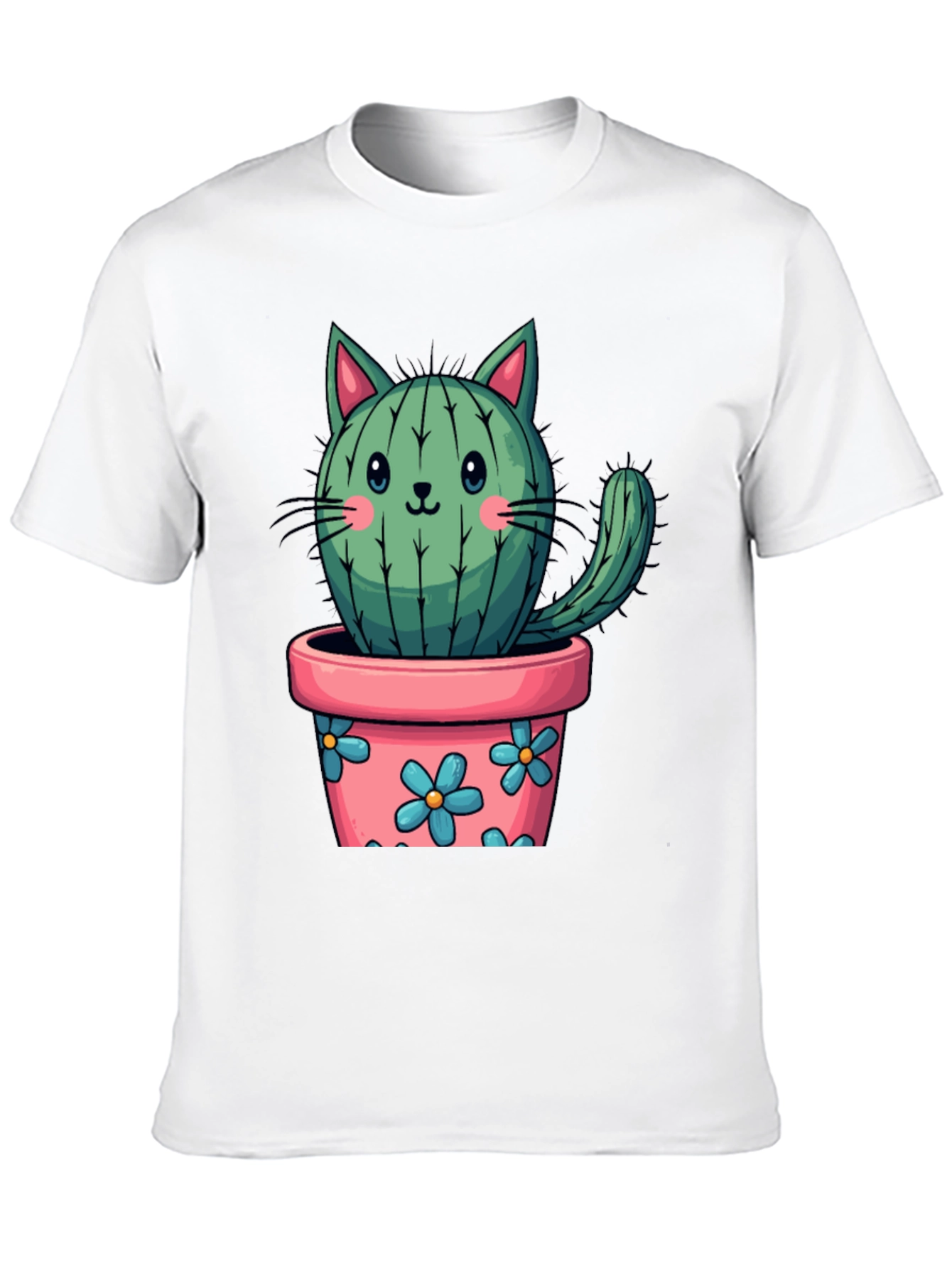 Cactus Cat T-Shirt - Potted Plant Kitten Tee