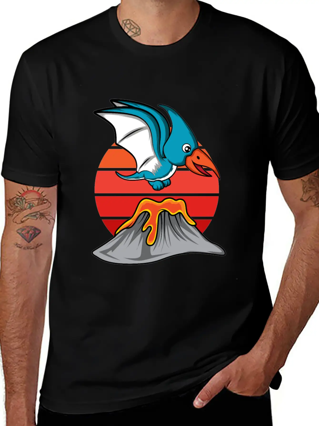 Pterodactyl Cute Volcanology Student Gift Essential Cotton Tee For Daily Outfits – Unisex Style