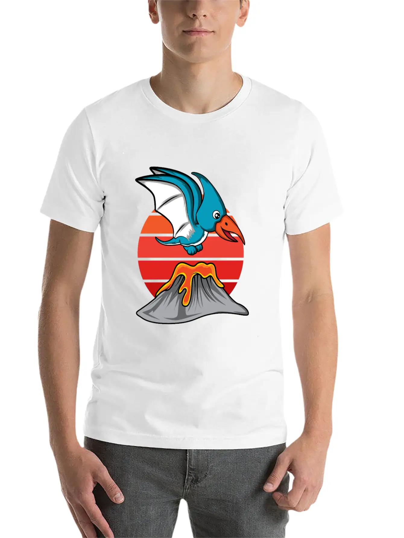 Pterodactyl Cute Volcanology Student Gift Essential Cotton Tee For Daily Outfits – Unisex Style