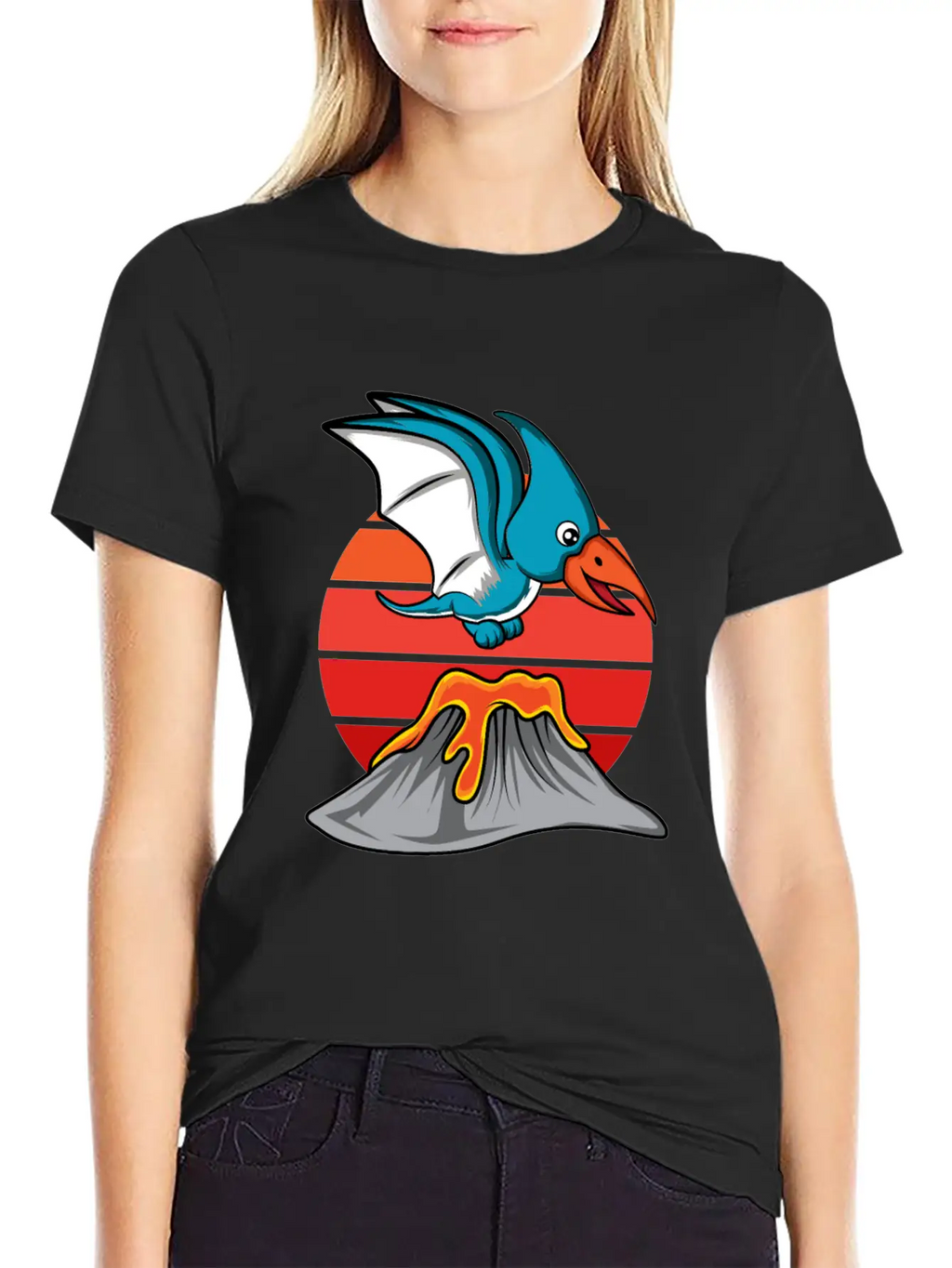 Pterodactyl Cute Volcanology Student Gift Essential Cotton Tee For Daily Outfits – Unisex Style
