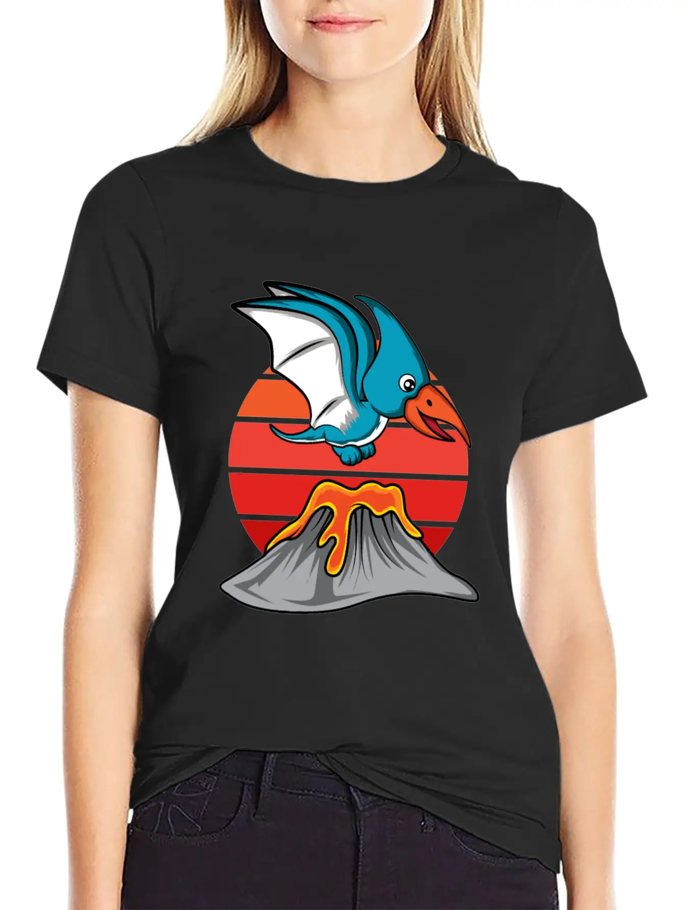 Pterodactyl Cute Volcanology Student Gift Essential Cotton Tee For Daily Outfits – Unisex Style