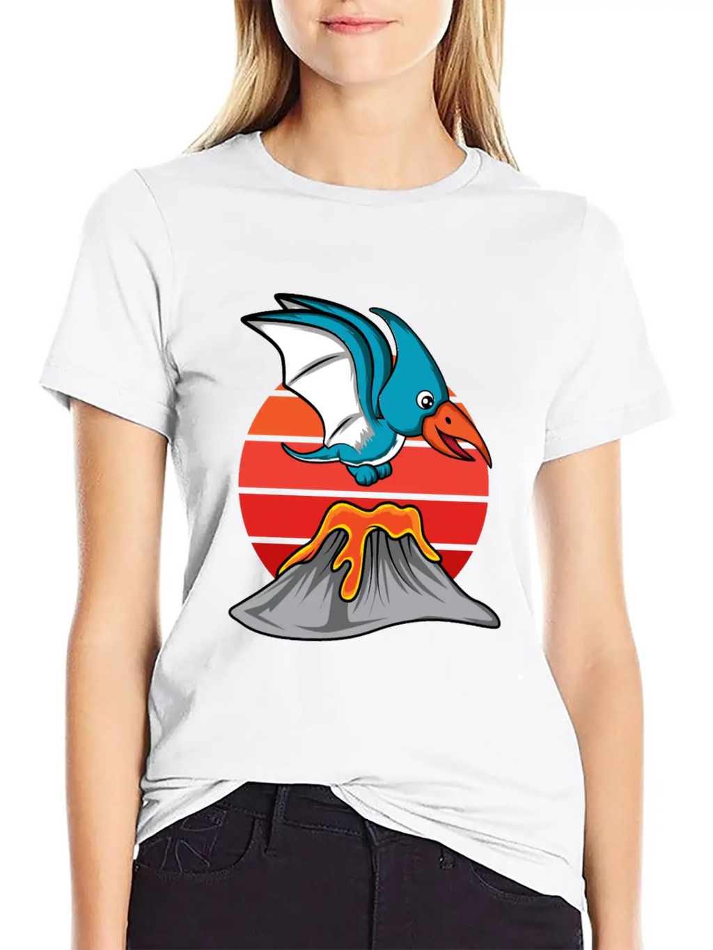 Pterodactyl Cute Volcanology Student Gift Essential Cotton Tee For Daily Outfits – Unisex Style