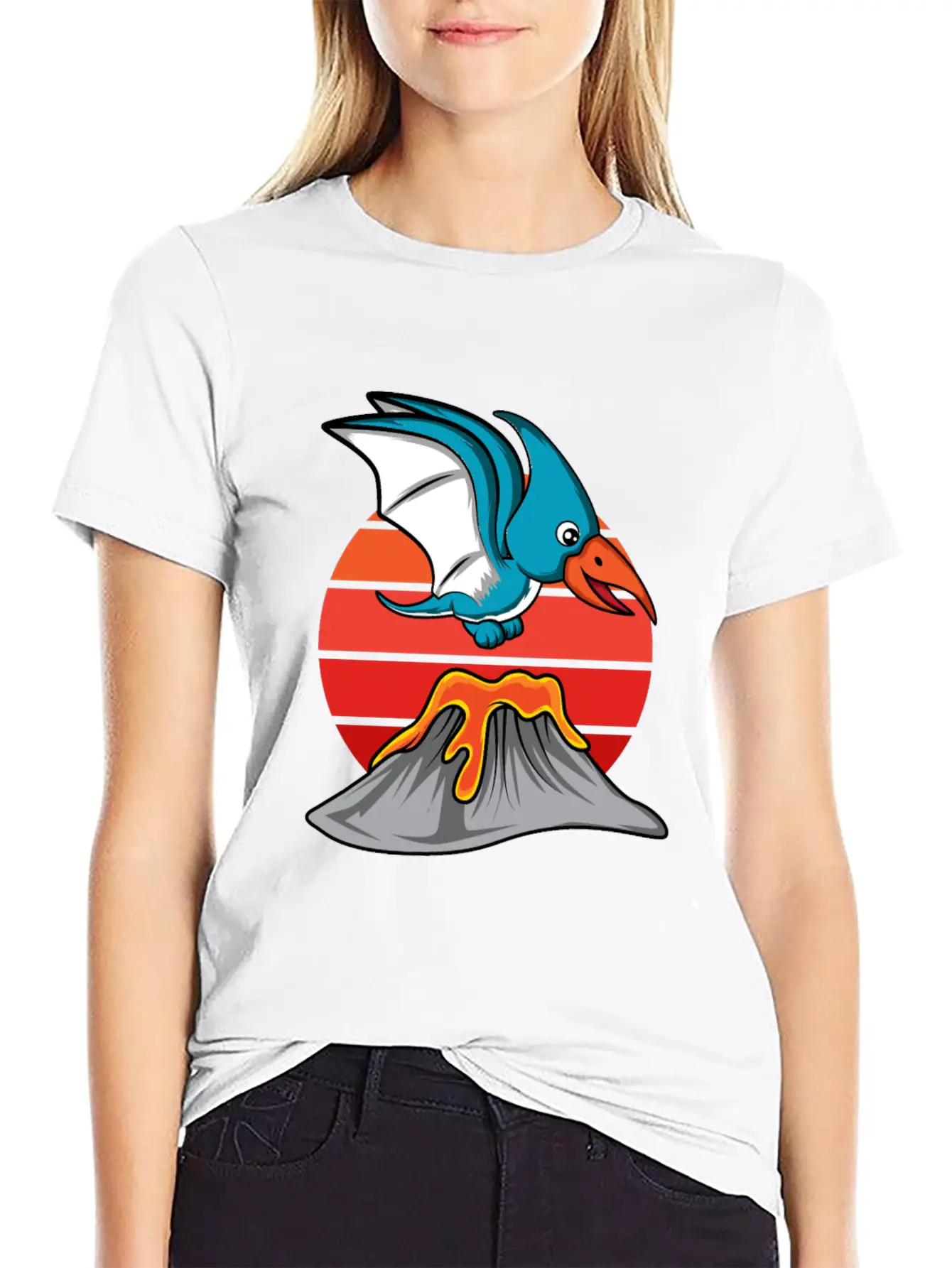 Pterodactyl Cute Volcanology Student Gift Essential Cotton Tee For Daily Outfits – Unisex Style