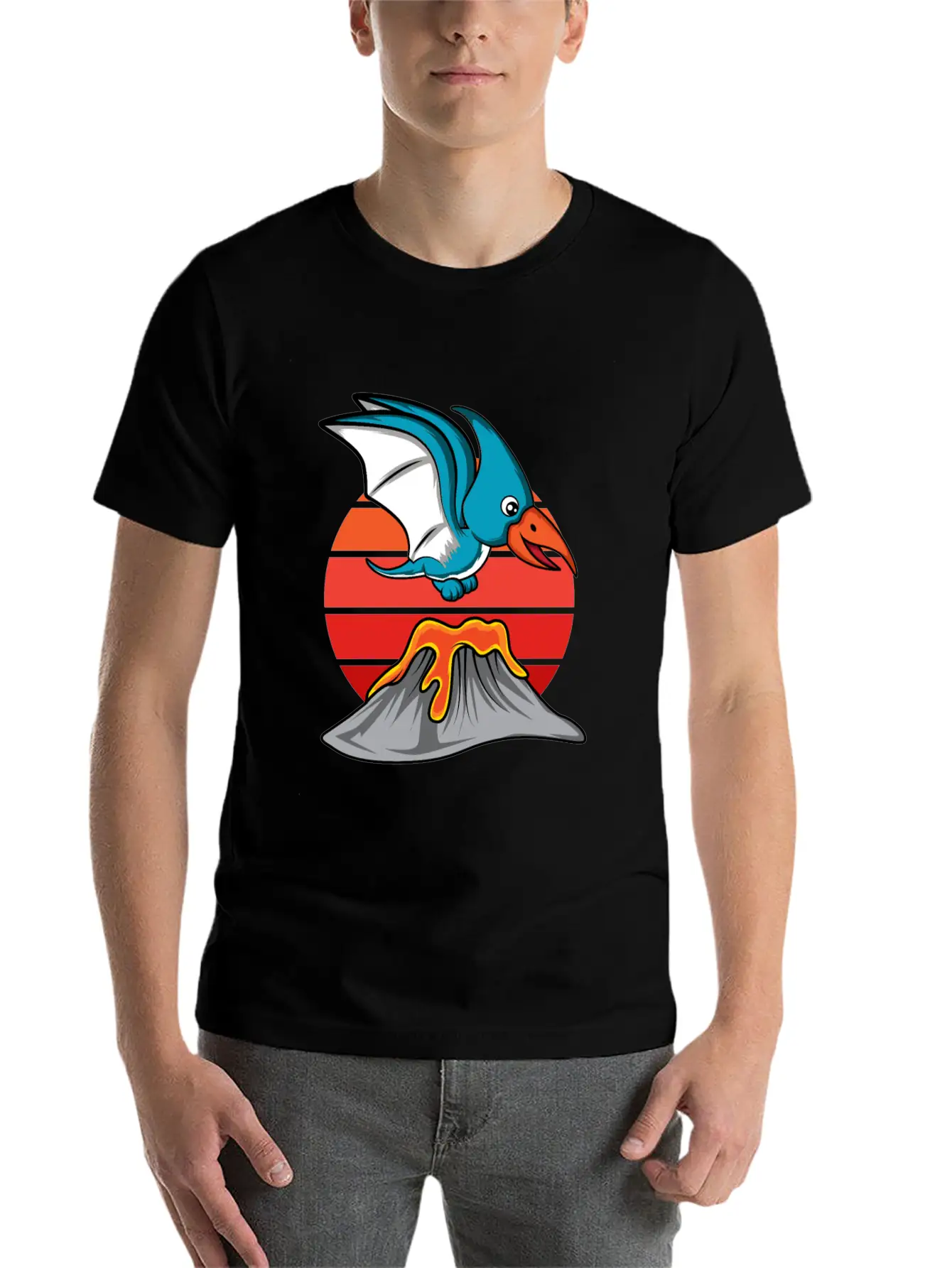 Pterodactyl Cute Volcanology Student Gift Essential Cotton Tee For Daily Outfits – Unisex Style