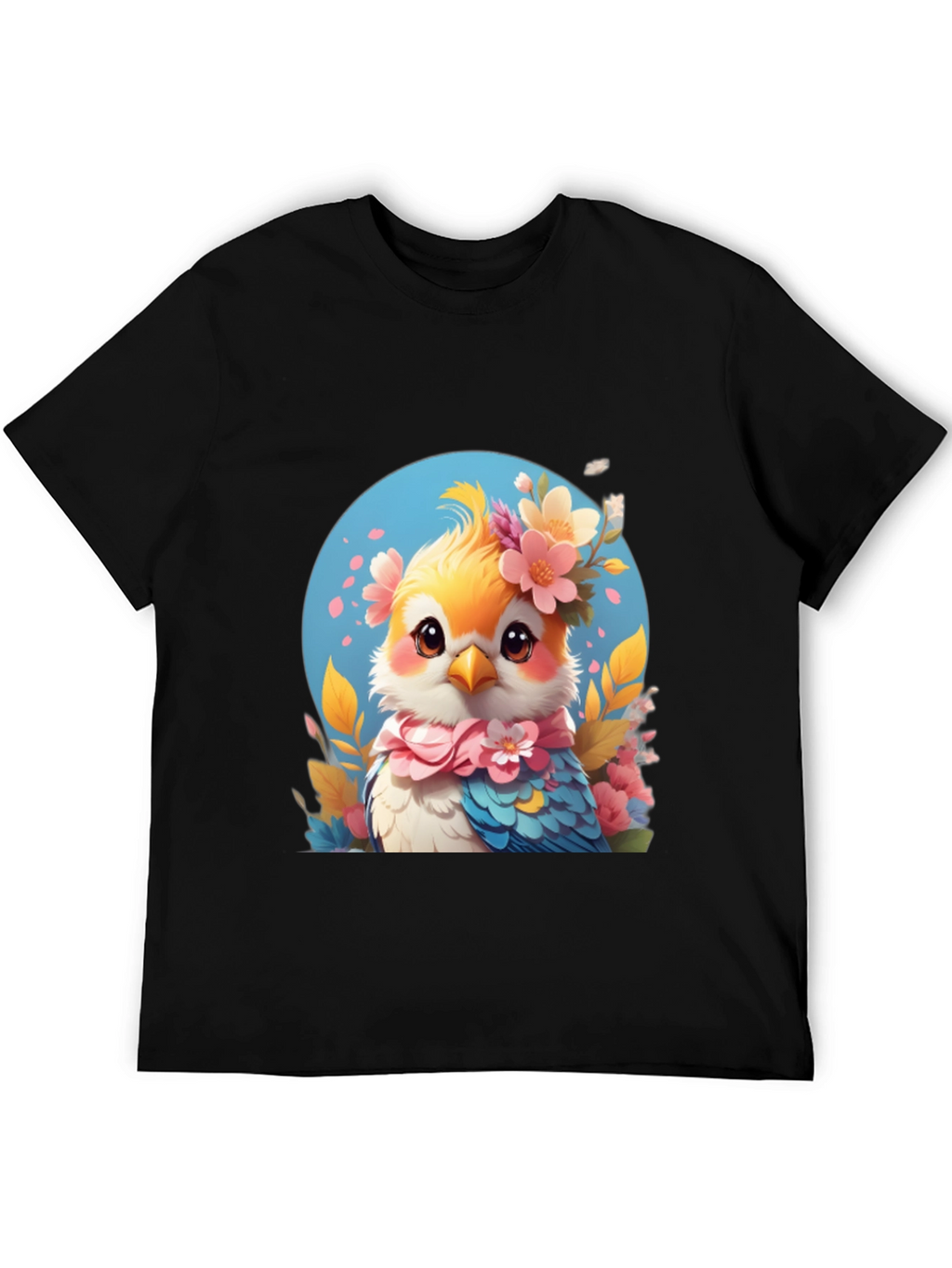 Bird with Floral Crown Graphic Tee