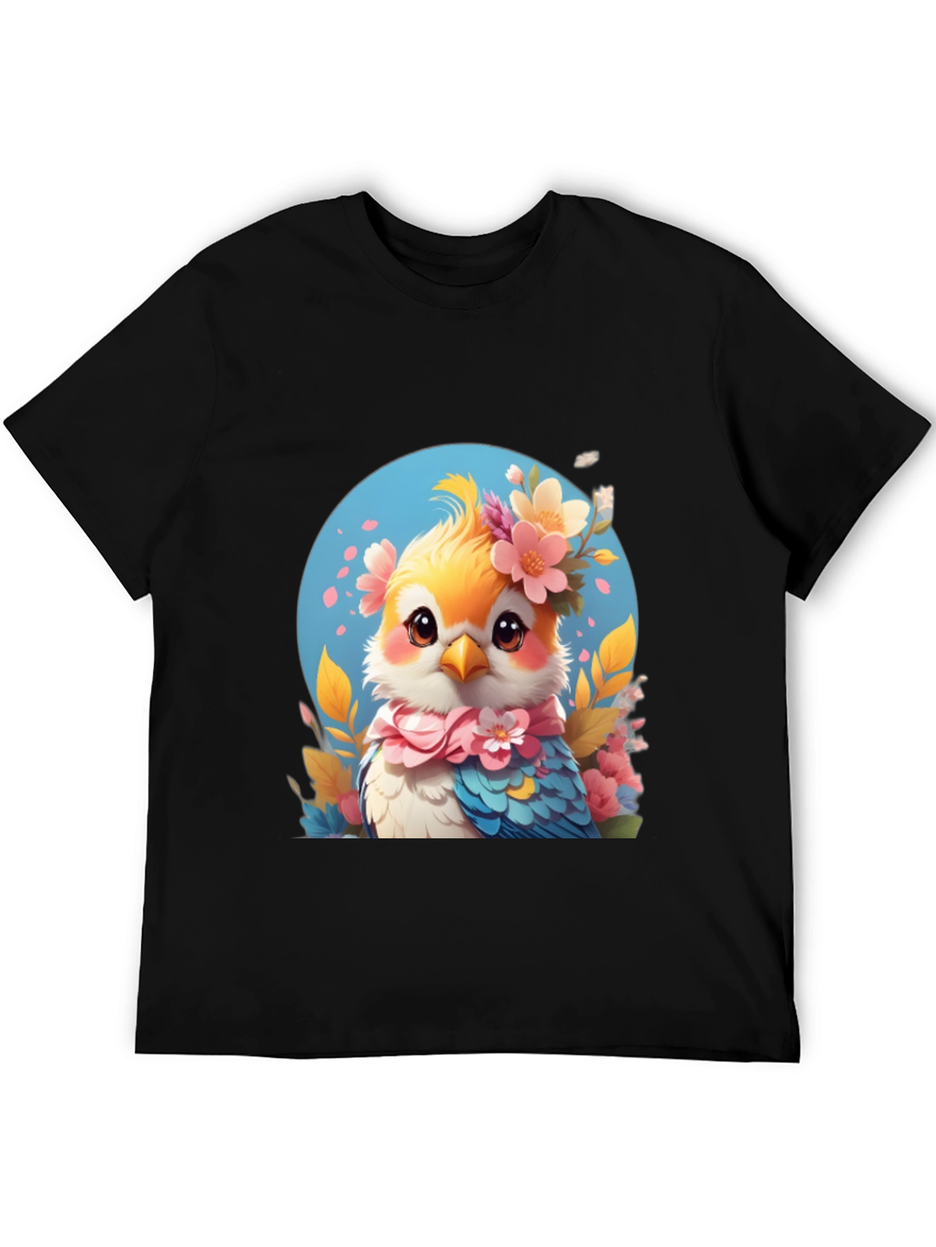 Bird with Floral Crown Graphic Tee