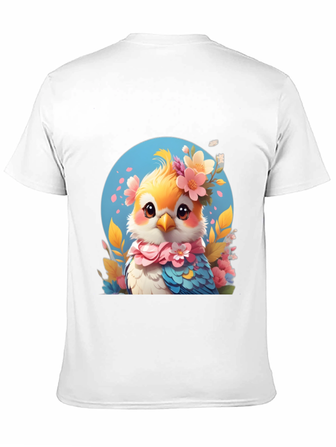 Bird with Floral Crown Graphic Tee