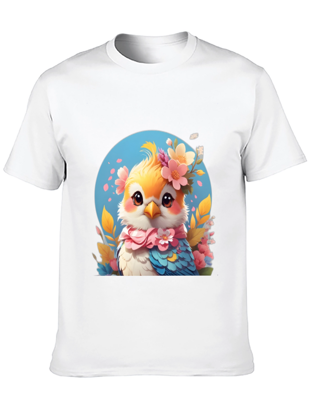 Bird with Floral Crown Graphic Tee