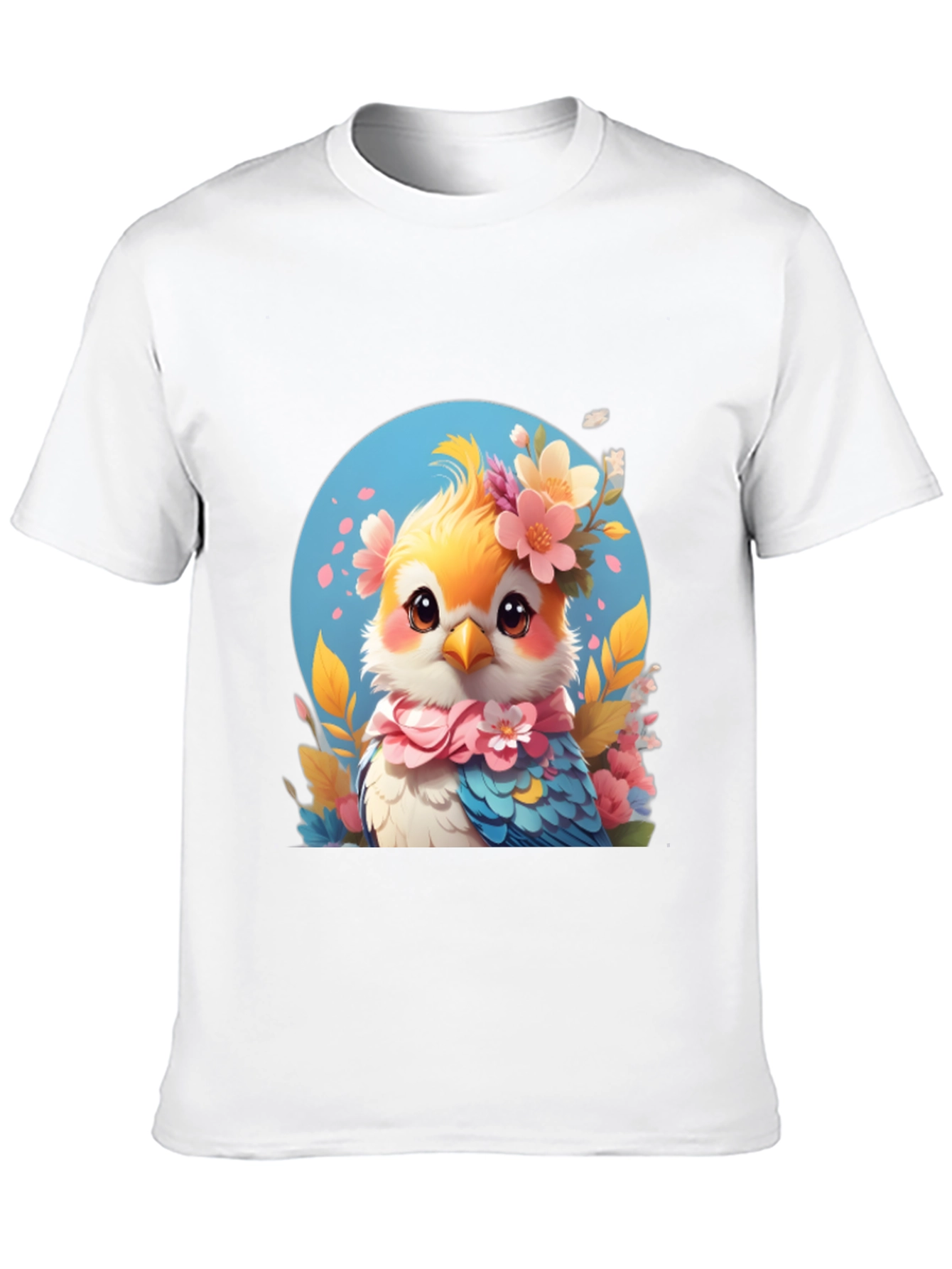 Bird with Floral Crown Graphic Tee