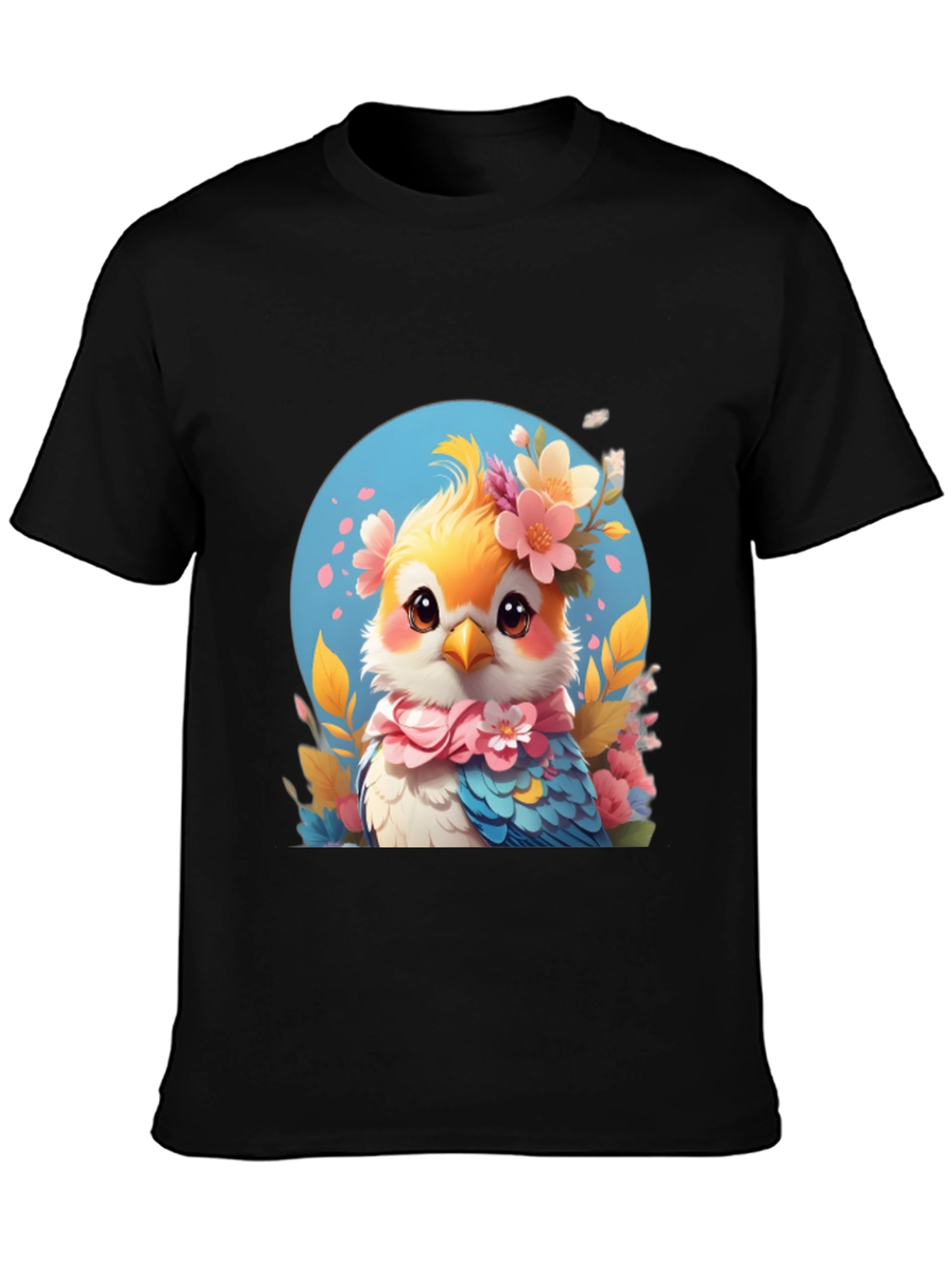 Bird with Floral Crown Graphic Tee