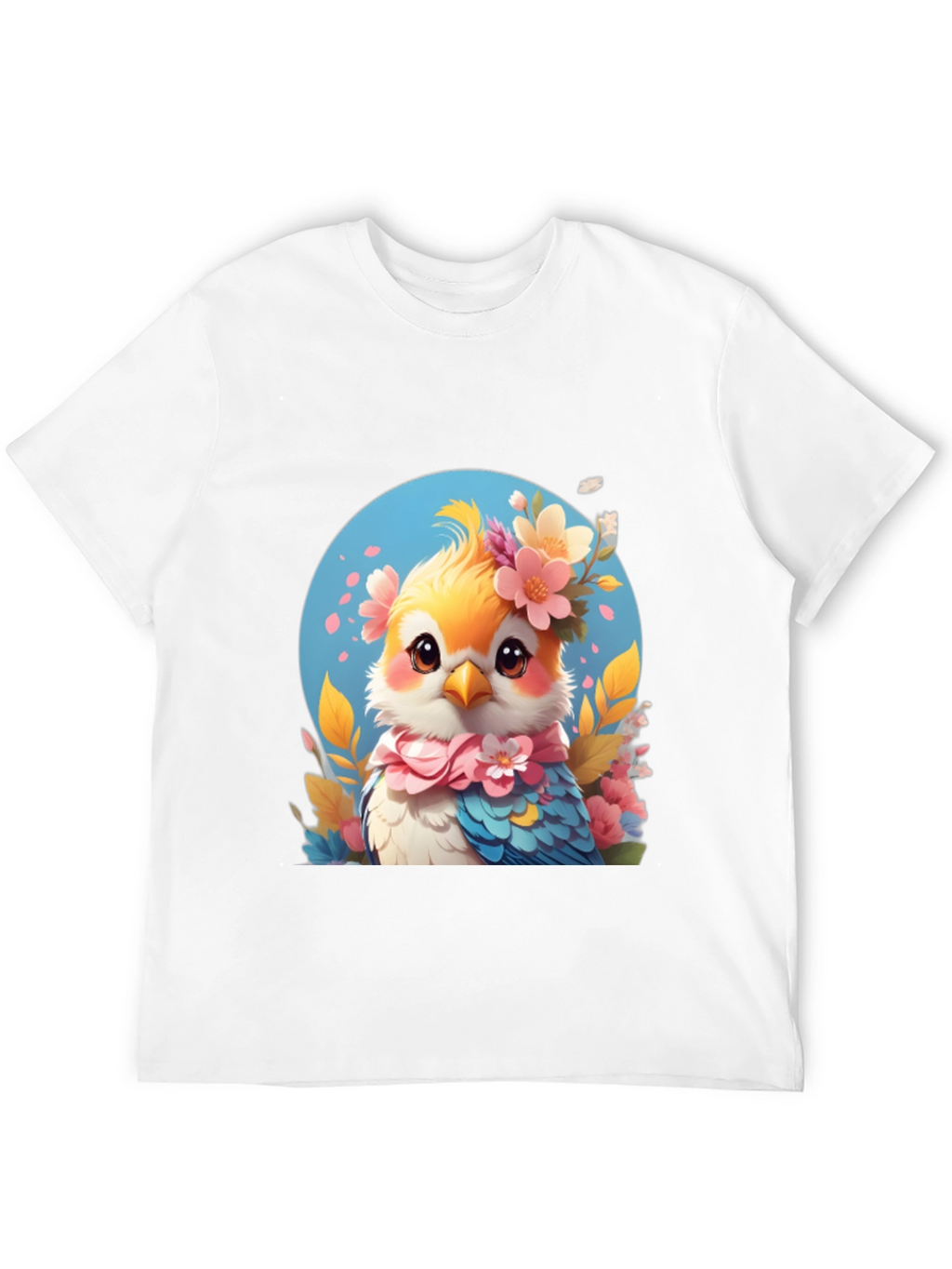Bird with Floral Crown Graphic Tee