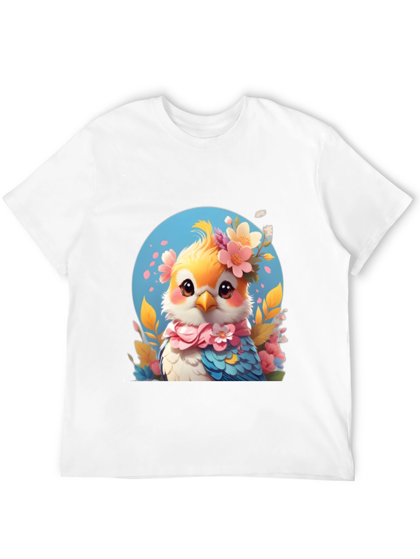 Bird with Floral Crown Graphic Tee