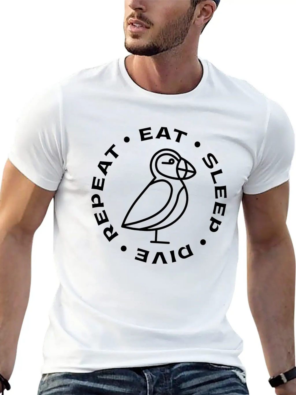 Puffin Bird Design Seabird Puffins Unisex Casual T-Shirt – Clean Design For Daily Comfort