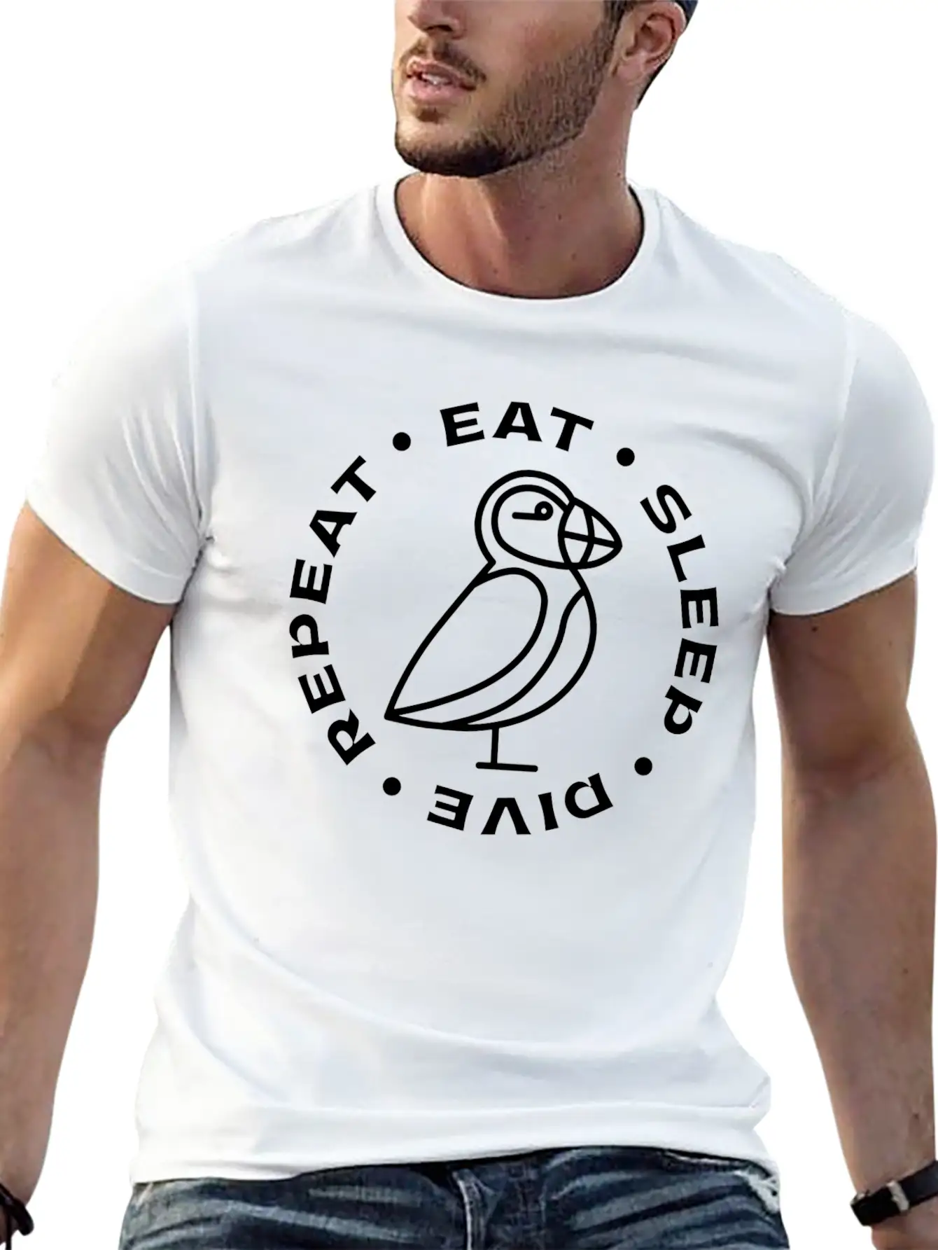 Puffin Bird Design Seabird Puffins Unisex Casual T-Shirt – Clean Design For Daily Comfort